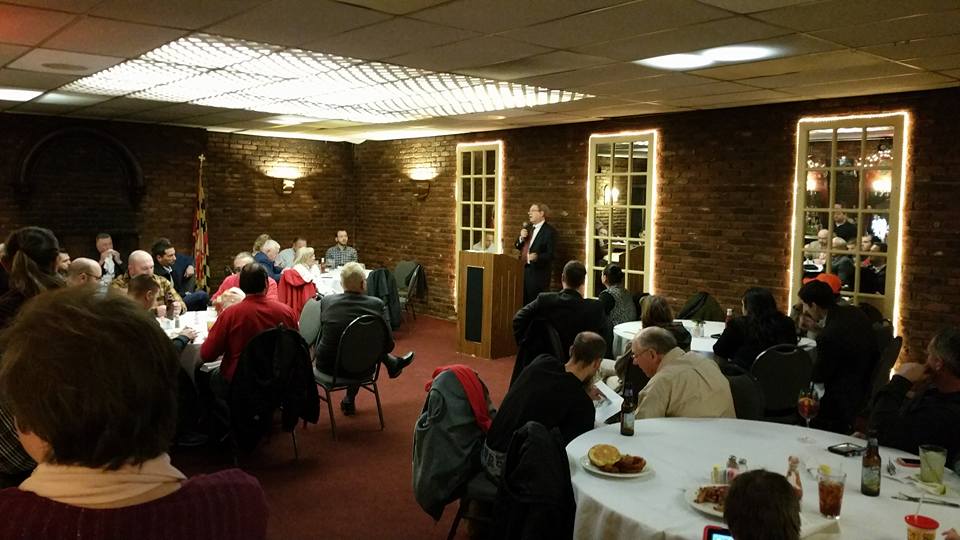Walter Olson speaking to the Republican Club