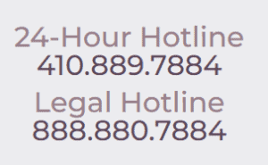 This is a graphic of the House of Ruth's 24-hour hotline.