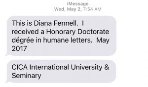 Diana Fennell's Honorary Doctorate 