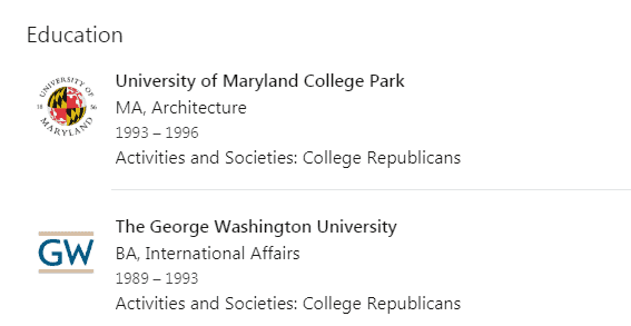 Dwight Patel is not a graduate of George Washington University or the University of Maryland College Park