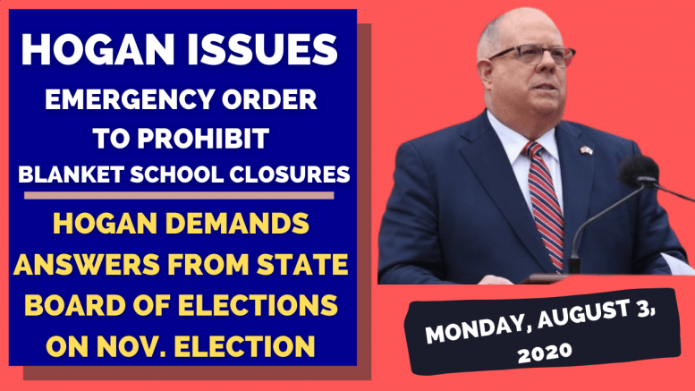 Gov. Larry Hogan overrules Maryland's largest jurisdiction after it issued an order to close private schools.