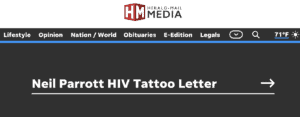 Herald Mail search for Neil Parrott HIV Tattoo Letter 