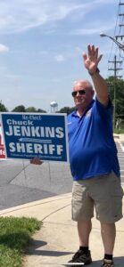 Sheriff Jenkins aggressively waves to Frederick County motorists