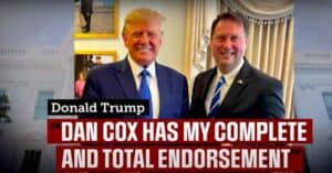 This is a photograph of former Maryland gubernatorial candidate Dan Cox and former U.S. President Donald Trump. 