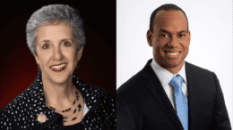 This is a photograph of Maryland state Senator Cheryl Kagan and Rockville City Councilman David Myles.