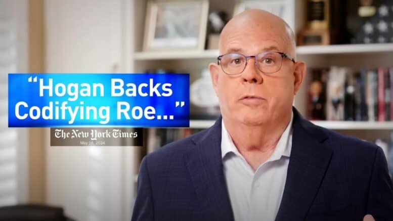 This is a screenshot from Larry Hogan's U.S. Senate campaign's YouTube discussing his support for abortion rights.