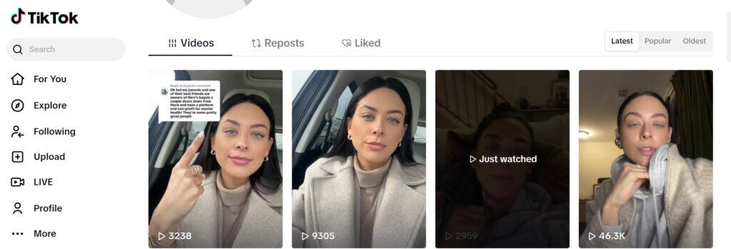 This screenshot shows Maryland Attorney Clarissa Lindsey's TikTok account dashboard. 