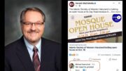 This is an image of Mike Guessford split beside his anti-Muslim Facebook comments.