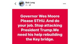 This is a screenshot taken from Maryland State Delegate Bob Long's Facebook page, regarding to the Baltimore Francis Scott Key Bridge rebuild.
