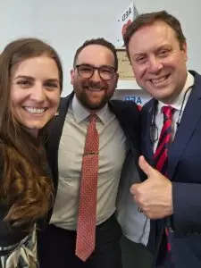 This is a photograph of Dan Cox and his gubernatorial running mate Rob Krop of Frederick, Maryland.