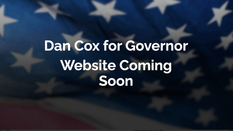 This is a screenshot of Dan Cox's nonexistent 2026 gubernatorial website, leftover from his failed 2024 congressional campaign.