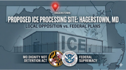 This is a graphic created to illustrate the Trump administration moving forward with pursuing Hagerstown, Maryland, as a potential ICE facility.