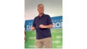 This is a photograph of former Maryland Congressman David J. Trone at a Frederick, Maryland, BBQ on Sunday, May 17, 2026.
